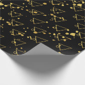 Golden Christmas Tree Geometric Pattern Geschenkpapier (Ecke)