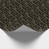 Golden Christmas Tree Geometric Pattern Geschenkpapier (Ecke)