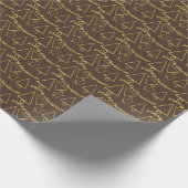 Golden Christmas Tree Geometric Pattern Geschenkpapier (Ecke)