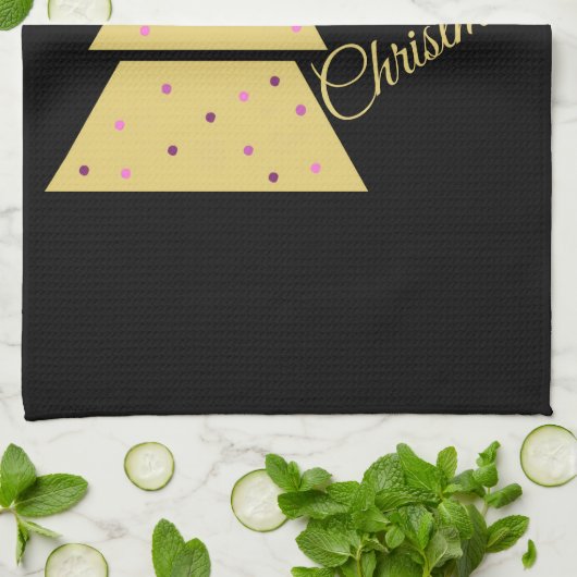 Golden Christmas Tree Geschirrtuch (Gefaltet)