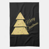 Golden Christmas Tree Geschirrtuch (Vertikal)