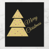 Golden Christmas Tree Label Set Weinetikett (Einzelnes Label)