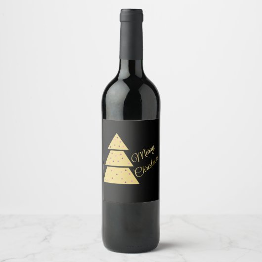 Golden Christmas Tree Label Set Weinetikett (Vorderseite)