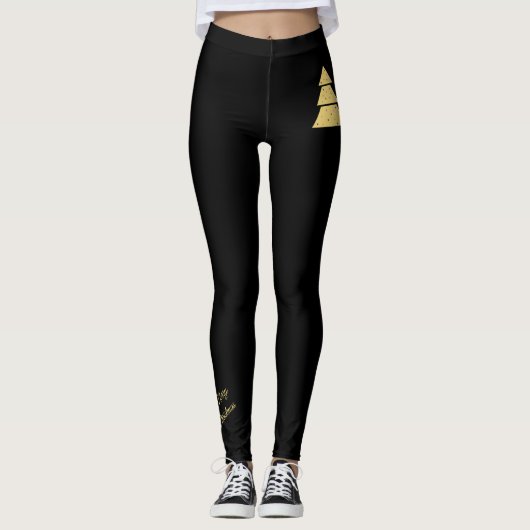 Golden Christmas Tree  Leggings (Vorderseite)