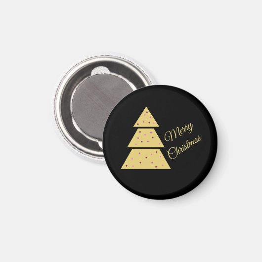 Golden Christmas Tree Magnet (Vorderseite/Rückseite)
