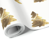 Golden Christmas Tree Muster mit Kerzen Elegant Geschenkpapier (Rolleneckpunkt)