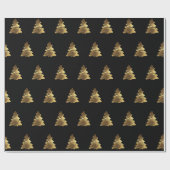 Golden Christmas Tree Muster mit Kerzen Elegant Geschenkpapier (Flach)