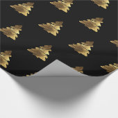 Golden Christmas Tree Muster mit Kerzen Elegant Geschenkpapier (Ecke)
