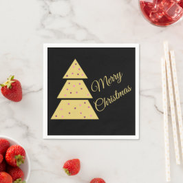 Golden Christmas Tree Paper Napkins Serviette