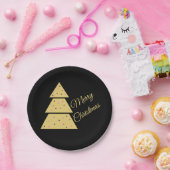 Golden Christmas Tree Paper Plate Pappteller (Party)
