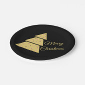 Golden Christmas Tree Paper Plate Pappteller (Schrägansicht)