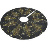 Golden Christmas tree Pattern Black Brushed Polyes Polyester Weihnachtsbaumdecke (Schrägansicht)