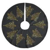 Golden Christmas tree Pattern Schwarz Polyester Weihnachtsbaumdecke (Vorderseite)