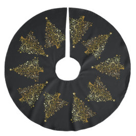 Golden Christmas tree Pattern Schwarz Polyester Weihnachtsbaumdecke