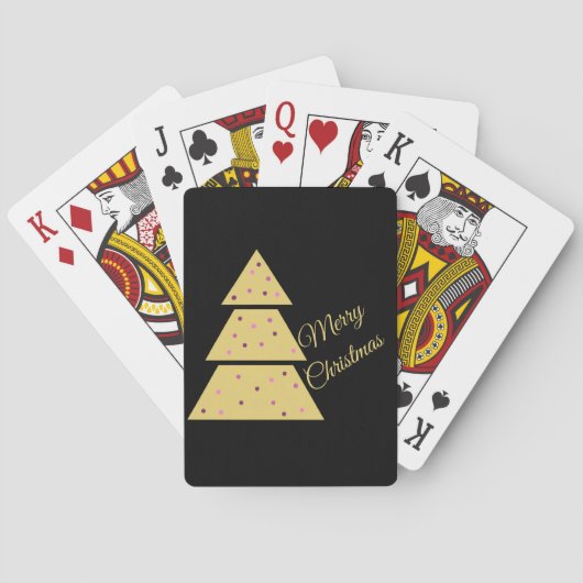 Golden Christmas Tree Playing Cards Spielkarten (Rückseite)