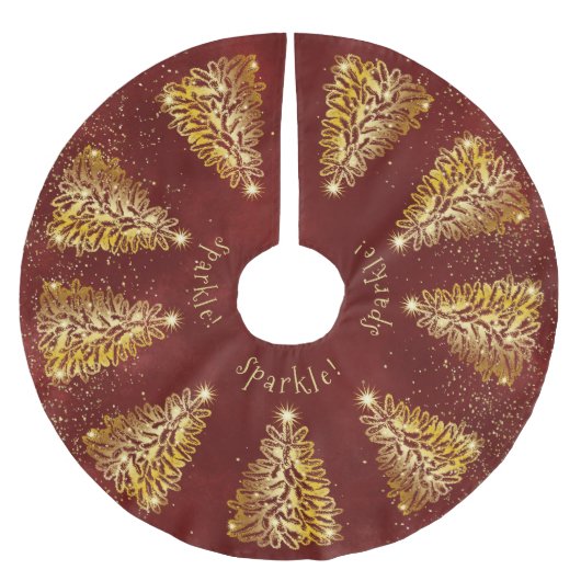 Golden Christmas Tree - Sparkle Tree Rock Polyester Weihnachtsbaumdecke (Vorderseite)