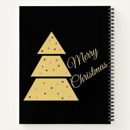 Golden Christmas Tree Spiral Notebook Notizblock (Rückseite)