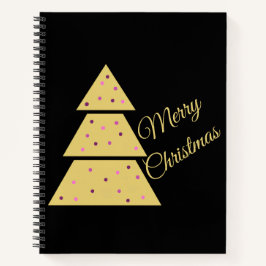 Golden Christmas Tree Spiral Notebook Notizblock