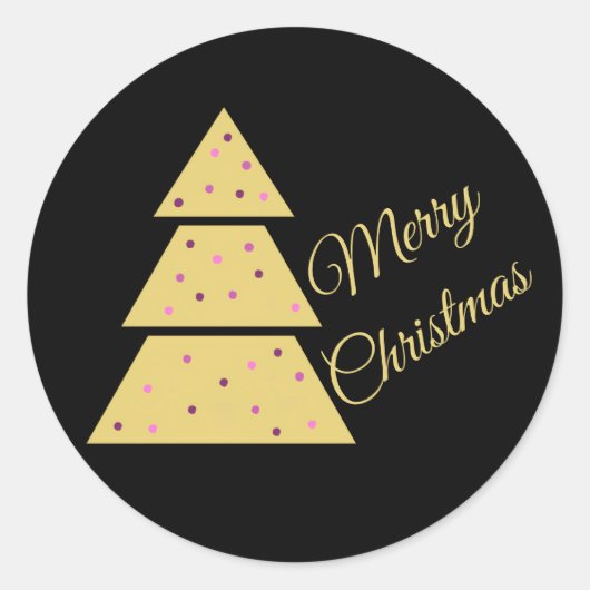 Golden Christmas Tree Sticker (Vorderseite)