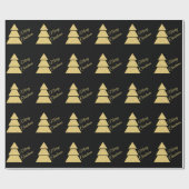 Golden Christmas Tree Wrapping Paper Geschenkpapier (Flach)