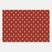 Golden Christmas Trees on Red Background Geschenkpapier Set (Vorderseite 3)