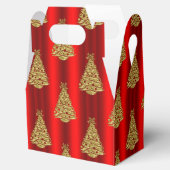Golden Christmas Trees on Red Geschenkschachtel (Geöffnet)