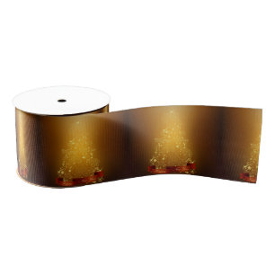 Golden Christmas Trees Ripsband