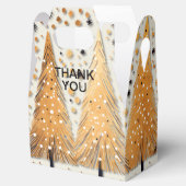 Golden Christmas Trees Shiny Snowflakes Holidays Geschenkschachtel (Geöffnet)