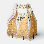 Golden Christmas Trees Shiny Snowflakes Holidays Geschenkschachtel (Vorderseite)