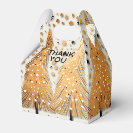 Golden Christmas Trees Shiny Snowflakes Holidays Geschenkschachtel