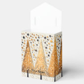 Golden Christmas Trees Shiny Snowflakes Holidays Geschenkschachtel (Geöffnet)