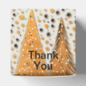 Golden Christmas Trees Shiny Snowflakes Holidays Geschenkschachtel (Oben)