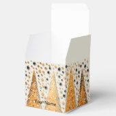 Golden Christmas Trees Shiny Snowflakes Holidays Geschenkschachtel (Geöffnet)