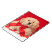 Golden Christmas Welpe Red Bob Notizblock (Linke Seite)
