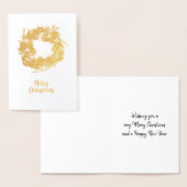 Golden Christmas Wreath Frohe Weihnachtsfoil Card Folienkarte (Anzeige)