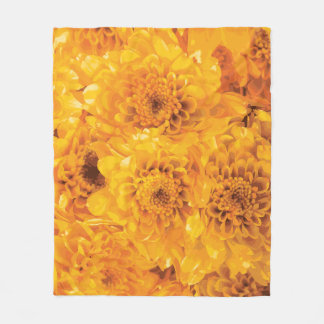 Golden Chrysanthemum Bouquet Blanket Fleecedecke