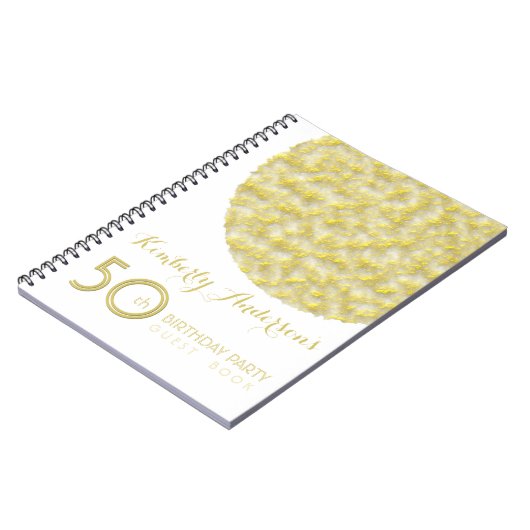 Golden Circle 50th Birthday Party GuestBook Notizblock (Linke Seite)