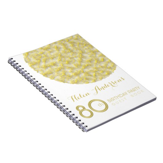Golden Circle 80th Birthday Party Guest Book Notizblock (Rechte Seite)