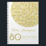 Golden Circle 80th Birthday Party Guest Book Notizblock<br><div class="desc">Customizable Modern Birthday Party Guest Book.</div>