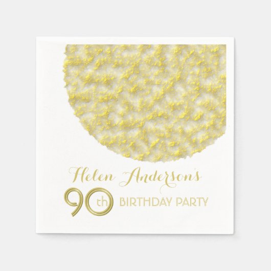 Golden Circle 90. Geburtstagsparty Papier Napkins Serviette (Vorderseite)