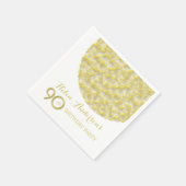 Golden Circle 90. Geburtstagsparty Papier Napkins Serviette (Ecke)