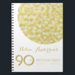 Golden Circle 90th Birthday Party Guest Book Notizblock<br><div class="desc">Customizable Modern Birthday Party Guest Book.</div>