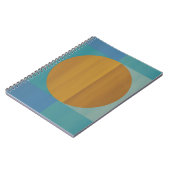 Golden Circle Aquamarin Blue Geometric Notebook Notizblock (Linke Seite)