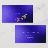 Golden Circle Blue Cobalt Butterfly Black Visitenkarte (Vorne/Hinten)