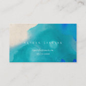 Golden Circle Blue Cobalt Butterfly Wasserfarbe Visitenkarte (Rückseite)