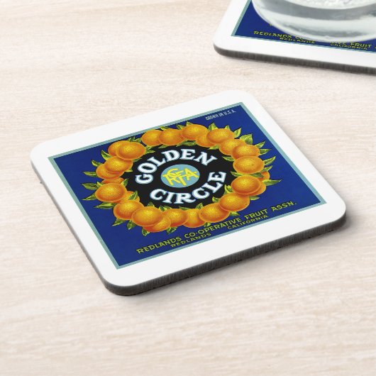 Golden Circle Orange Getränkeuntersetzer (Linke Seite)