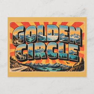 Golden Circle YT Alpine Lakes Mountain Pass Kunst Postkarte