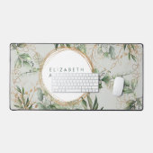 Golden Circles Eucalyptus Elegante Grüne große Mau Schreibtischunterlage (Tastatur & Maus)