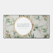 Golden Circles Eucalyptus Elegante Grüne große Mau Schreibtischunterlage (Vorderseite)