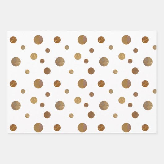 Golden Circles Polka Dots Geometric White Geschenkpapier Set (Vorderseite 2)